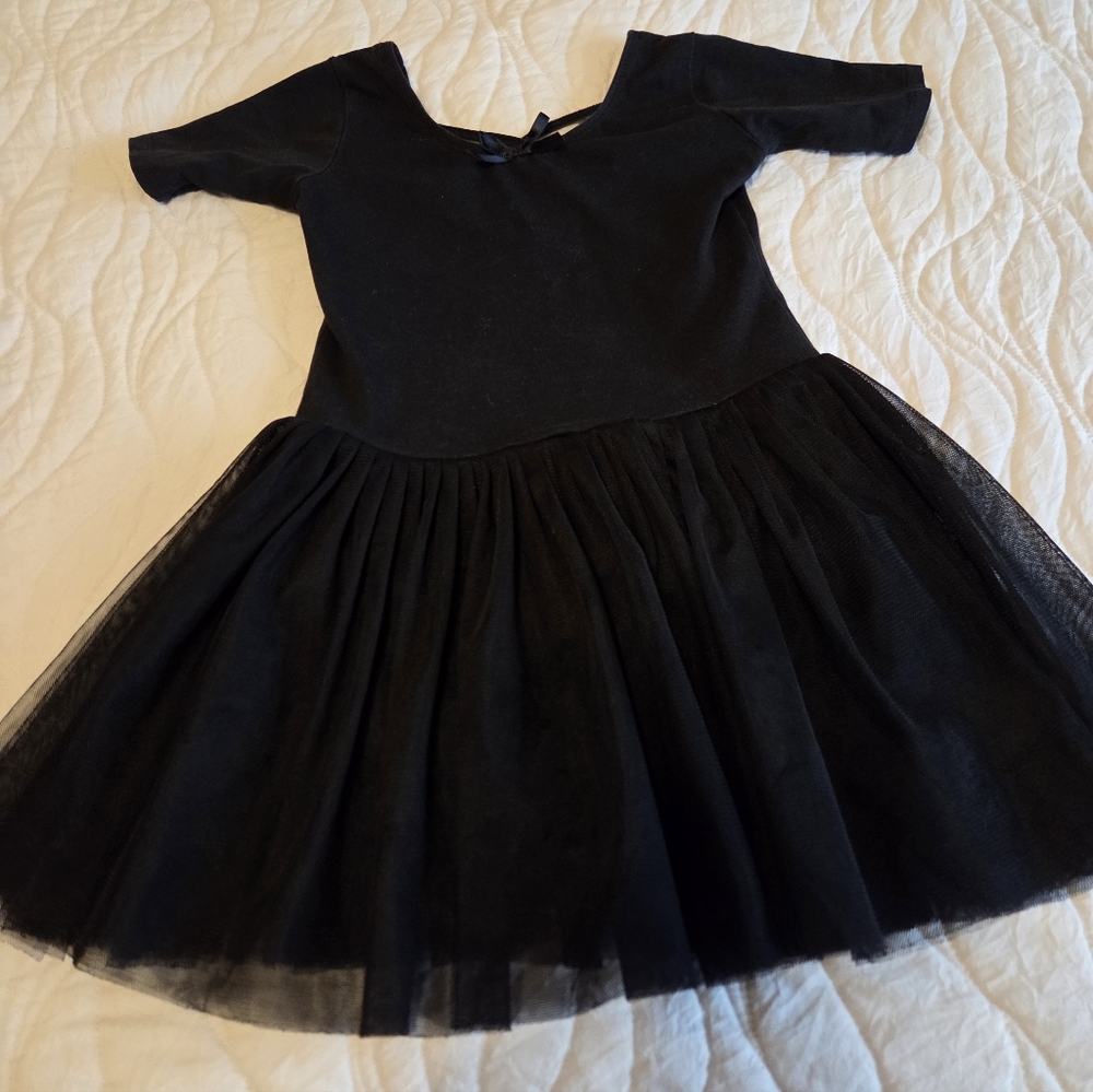Girls Black Short Sleeve Ballet Tutu